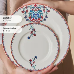 Karaca Nakkaş Porzellan-Geschirrset für 6 Personen, 24 teilig