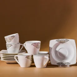 Karaca Nazende 12 teiliges Mochatassen-Espressotassen aus Porzellan für 6 Personen