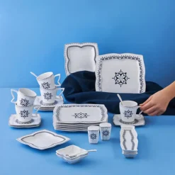 Karaca New Blau 32 Teil 6 Person Porzellan Frühstück/Service Set