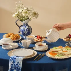 Karaca New Daisy Steinzeugbecher mit Reaktivglasur, 230 ml, Weiß