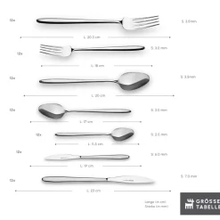 Karaca New Flow 84-teiliges Besteckset für 12 Personen Elegance Mit Box