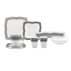 Karaca New Globe Porzellan 32 Teilig 6 Personen Frühstücksset und Servierschalen