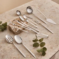Karaca Nil Elegance Besteckset für 12 Personen, 91 Teilig , Silber