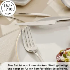 Karaca Novara Elegance Besteckset für 12 Personen, 84 Teilig