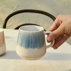 Karaca Okeanos 2-teiliges Steinzeug-Becher-Set, 400ml, Mehrfarbig