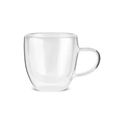 Karaca Olivier 6-teiliges doppelwandiges Espresso- und türkisches Kaffeetassen-Set für 6 Personen, 80 ml, klar