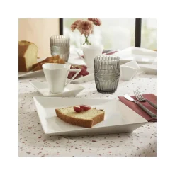 Karaca Origami für 6 Personen Quadrat Frühstücksset und Servierschalen, 26 Teilig, Porzellan