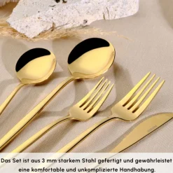 Karaca Orion Gold 6-Personen 30-teiliges Besteckset