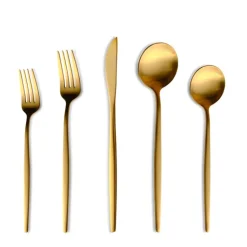 Karaca Orion Matte Gold 12-Personen 60-Teiliges Besteckset