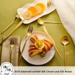 Karaca Orion Mattgold 30-teiliges Besteckset für 6 Personen
