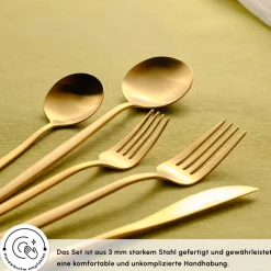 Karaca Orion Mattgold 30-teiliges Besteckset für 6 Personen
