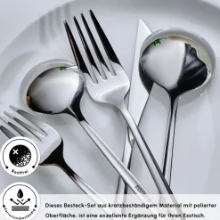 Karaca Orion Platin 12-Personen 84-Teiliges Besteckset