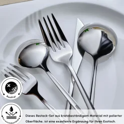 Karaca Orion Platin 30-teiliges Besteckset für 6 Personen