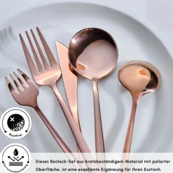 Karaca Orion Rosegold 60-teiliges Besteckset für 12 Personen