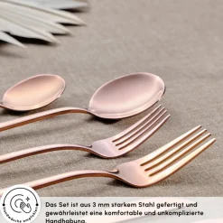 Karaca Orion Rosegold 60-teiliges Besteckset für 12 Personen