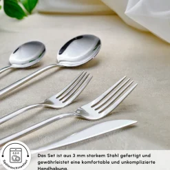 Karaca Orion Silver 60-teiliges Besteckset für 12 Personen