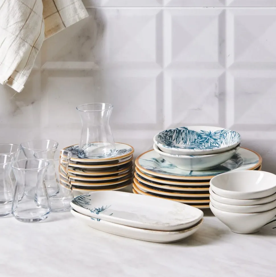 Karaca Palm 26-teiliges Frühstücksset und Servierschalen für 6 Personen