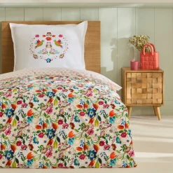 Karaca Parlin Renforcé Bettwäsche-Set, Einzelbett, Fuchsia