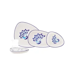 Karaca Peacock 24-teiliges Frühstücksset und Servierschalen für 6 Personen