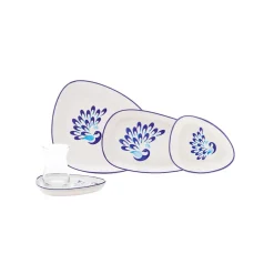 Karaca Peacock 24-teiliges Frühstücksset und Servierschalen für 6 Personen