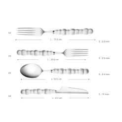 Karaca Pearl 24-teiliges Besteckset Für 6 Personen, Silber