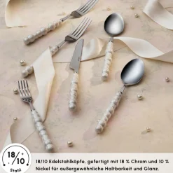 Karaca Pearl 24-teiliges Besteckset Für 6 Personen, Silber