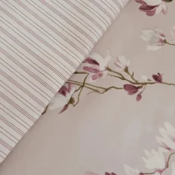 Karaca Pesla Bettwäsche-Set aus 100 % Baumwoll-Satin, Einzelbett, Rosa