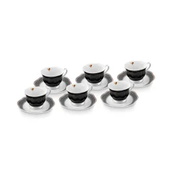 Karaca Piraye Kaffeetassen-Set für 6 Personen, 80 ml