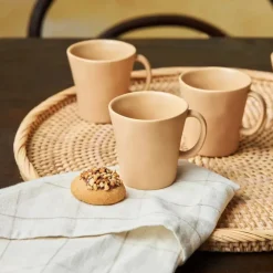 Karaca Pisa Stoneware Espresso Türkische Kaffeetasse Set für 4 Personen, 4 Teilig, Braun