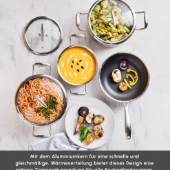 Karaca 5Ply PowerSteel 316+ Kochtopf Set, 7 Teilig