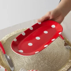 Karaca Polka Dot Rot Porzellanteller 26 cm