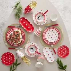 Karaca Polka Dot Rot Porzellanteller 26 cm