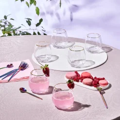 Karaca Priscilla Glas Set für 6 Personen, Gold, 380 ml