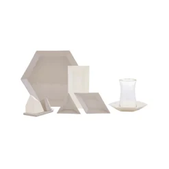 Karaca Puzzle Quadratisch für 6 Personen Frühstücksset und Servierschalen, 28 Teilig