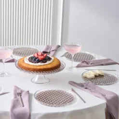 Karaca Rattan Grau-Glitzer 7-teiliges Kuchenset