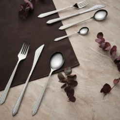 Karaca Rebellion 84-teiliges Edelstahl-Besteckset für 12 Personen, Silber