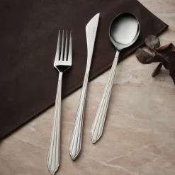 Karaca Rebellion 84-teiliges Edelstahl-Besteckset für 12 Personen, Silber