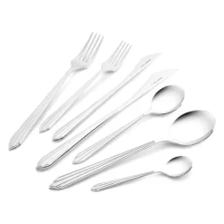 Karaca Rebellion 84-teiliges Edelstahl-Besteckset für 12 Personen, Silber