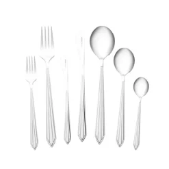 Karaca Rebellion 84-teiliges Edelstahl-Besteckset für 12 Personen, Silber