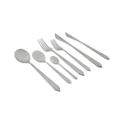 Karaca Rebellion 84-teiliges Edelstahl-Besteckset für 12 Personen, Silber