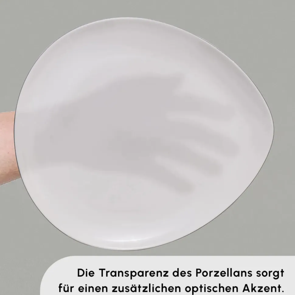 Karaca Red Carpet Collection Streamline Saki Platin 59-teiliges Geschirrset für 12 Personen