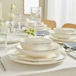 Karaca Red Carpet Collection Stream Bone Merope 53-teiliges 12-Personen Geschirrset Platin