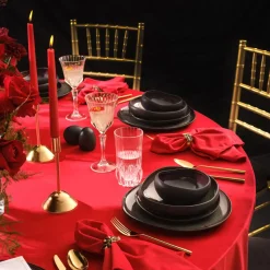 Karaca Red Carpet Collection Streamline Galactic Stoneware Geschirrset 12 Personen Schwarz, 59 Teilig