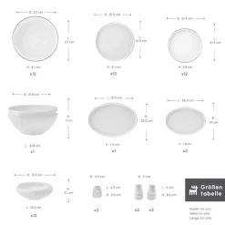 Karaca Red Carpet Collection Streamline Sunset Platinum 59-teiliges Geschirr für 12 Personen