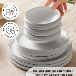 Karaca Red Carpet Collection Streamline Sunset Platinum 59-teiliges Geschirr für 12 Personen