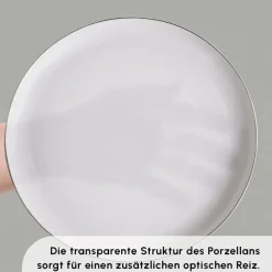 Karaca Red Carpet Collection Streamline New Hole Gold Geschirrset, 59 Teilig, New Generation Bone