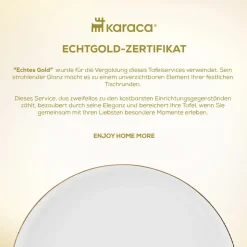 Karaca Red Carpet Collection Streamline New Hole Gold Geschirrset, 59 Teilig, New Generation Bone