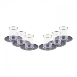 Karaca Retro Anthrazit Teeservice für 6 Personen