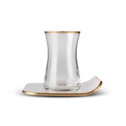 Karaca Retro Creme 6 Personen Platz Teetasse Set, 12 Teilig