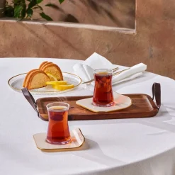 Karaca Retro Creme 6 Personen Platz Teetasse Set, 12 Teilig